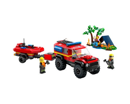 Конструктор LEGO City Пожежний позашляховик з рятувальним човном 301 деталей (60412)