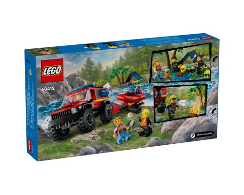 Конструктор LEGO City Пожежний позашляховик з рятувальним човном 301 деталей (60412)