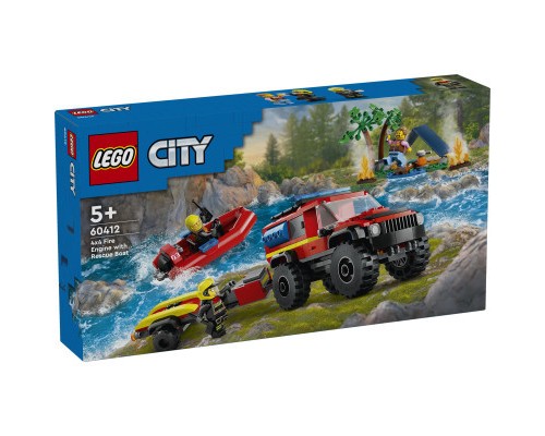 Конструктор LEGO City Пожежний позашляховик з рятувальним човном 301 деталей (60412)