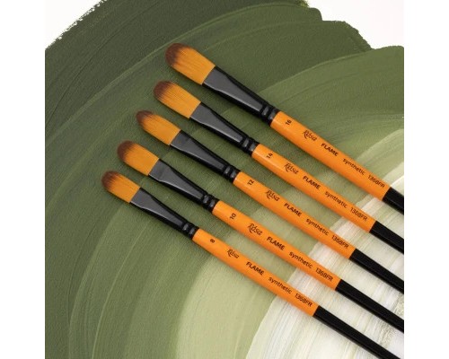 Пензлик для малювання Rosa Синтетика овальна, FLAME 1368FR, №12 (4823098534686)