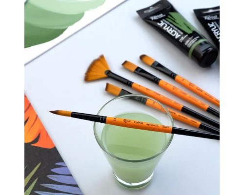 Пензлик для малювання Rosa Синтетика овальна, FLAME 1368FR, №12 (4823098534686)