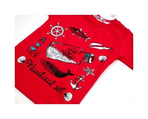 Футболка дитяча Haknur з морською тематикою (00975-80B-red)