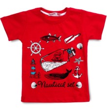 Футболка дитяча Haknur з морською тематикою (00975-80B-red)