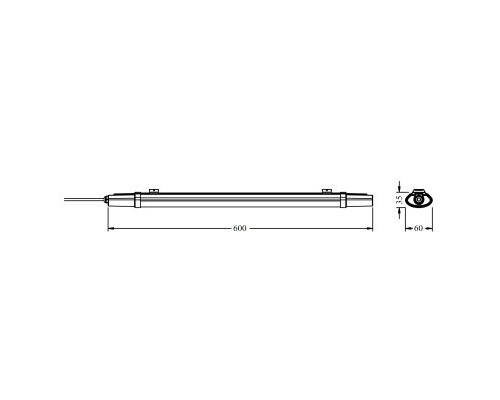Світильник LEDVANCE DP SLIM ECO 600 18W840 IP65 GY (4058075601574)