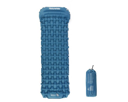 Туристичний килимок Naturehike із підголовником CNK2300DZ0001 198 х 59 см темно-синій (6976023929496)