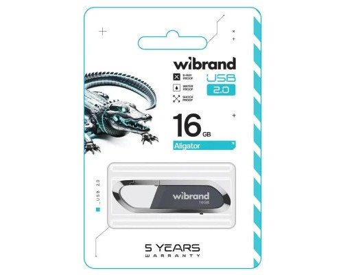 USB флеш накопичувач Wibrand 16GB Aligator Grey USB 2.0 (WI2.0/AL16U7G) 