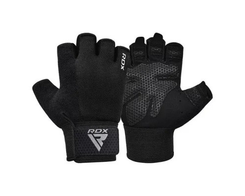 Рукавички для фітнесу RDX W1 Half Black Plus L (WGA-W1HB-L+)