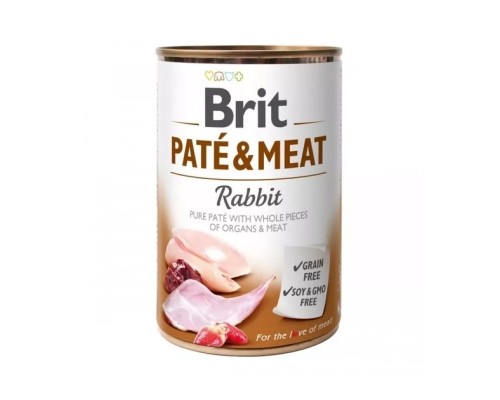 Вологий корм для собак Brit Care Pate and Meat для дорослих собак з кроликом (8595602557455)