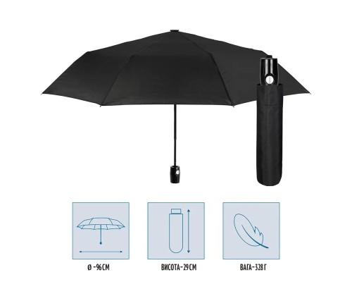 Парасоля Perletti Ombrelli promozionali Складана Автоматична Чорна (96007-01)