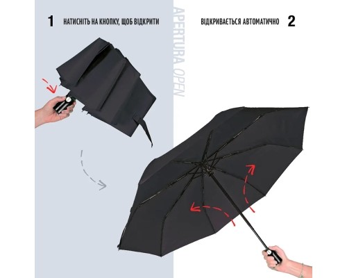 Парасоля Perletti Ombrelli promozionali Складана Автоматична Чорна (96007-01)