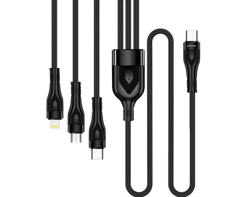 Дата кабель USB 2.0 AM to Lightning + Micro 5P + Type-C 1.2m 3.0A (PD60W data) Black ColorWay (CW-CBPDU3060-BK)