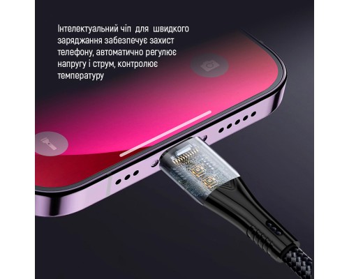 Дата кабель USB 2.0 AM to Lightning + Micro 5P + Type-C 1.2m 3.0A (PD60W data) Black ColorWay (CW-CBPDU3060-BK)