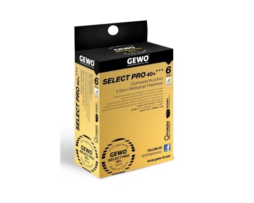 М'ячик для настільного теніса Gewo Select Pro 40+ ITTF 6 шт (86481200) (931059)