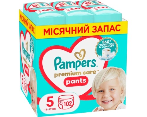 Підгузки Pampers Premium Care Pants Junior Розмір 5 (12-17 кг) 102 шт (8700216829380)