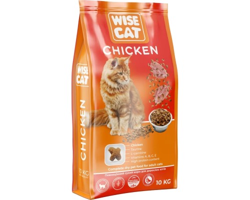 Сухий корм для кішок Wise Cat Chicken 10 кг (4820111141319)