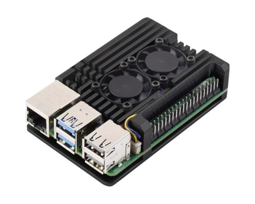 Корпус до промислового ПК KUONGSHUN for Raspberry Pi 5 Alu 2 fans (RA787)