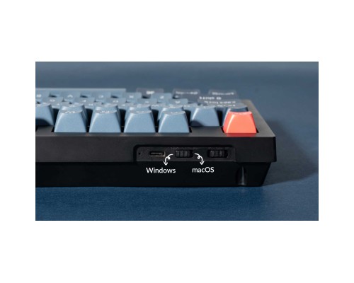 Клавіатура Keychron V5 Max Gateron Jupiter Red Knob Hot-Swap QMK Wireless/Bluetooth/USB-А UA Black (V5M-D1-UA)