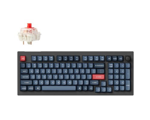 Клавіатура Keychron V5 Max Gateron Jupiter Red Knob Hot-Swap QMK Wireless/Bluetooth/USB-А UA Black (V5M-D1-UA)