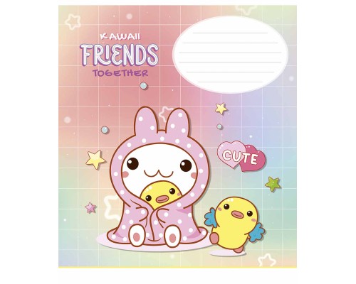Зошит Школярик Kawaii Friends 12 аркушів лінія (012-3422L)