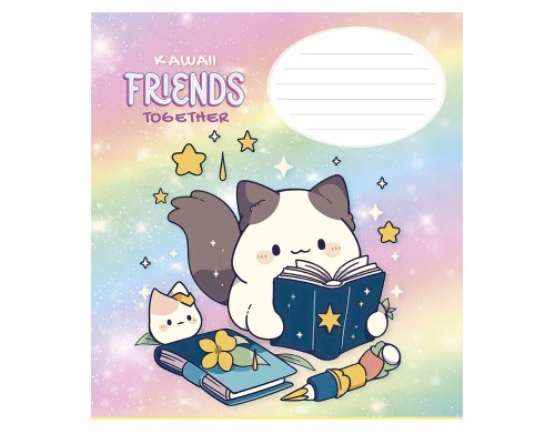 Зошит Школярик Kawaii Friends 12 аркушів лінія (012-3422L)