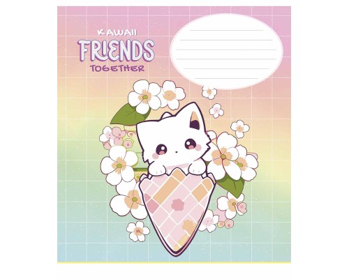 Зошит Школярик Kawaii Friends 12 аркушів лінія (012-3422L)