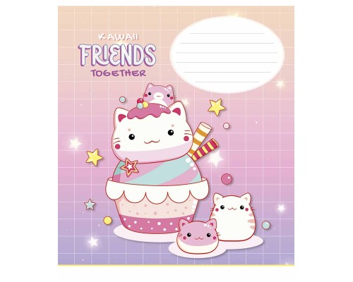 Зошит Школярик Kawaii Friends 12 аркушів лінія (012-3422L)