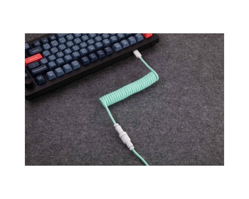 Дата кабель USB-C + USB A to USB-C 1.36m Coiled Aviator mint Keychron (CAB18_KEYCHRON)