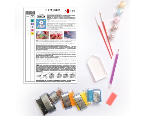 Картина по номерам Santi Лайн Френдс Коні на хмаринці 25х25 см з алмазною мозаїкою (954939)