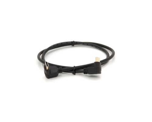 Кабель мультимедійний HDMI M to HDMI M 1.0m V1.4 90° corner black Merlion (YT-HDMI-1.0m/90°-90°)