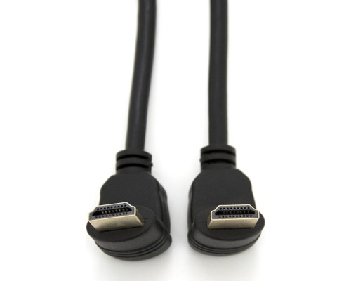 Кабель мультимедійний HDMI M to HDMI M 1.0m V1.4 90° corner black Merlion (YT-HDMI-1.0m/90°-90°)