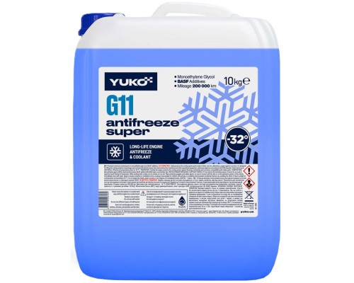 Антифриз Yuko -32 Super G11 синій. ПЕ кан.10л (10 кг.) (4823110406182)