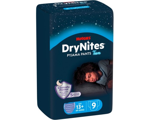 Підгузки Huggies DryNites для хлопчиків 13+ років, 9 шт (5029053583662)