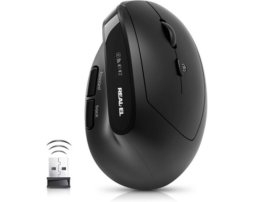Мишка REAL-EL RM-490W Wireless/Bluetooth Black (EL123200058)