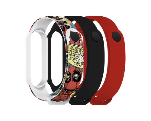 Ремінець до фітнес браслета Armorstandart комплект 3шт Xiaomi Mi Band 7/6/5 DP Comix (ARM77058)