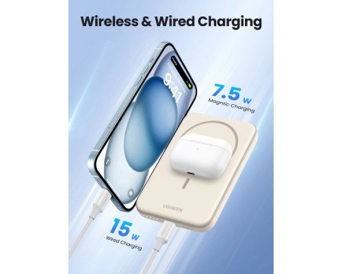 Батарея універсальна Ugreen 5000 mAh 15W Magnetic Wireless USB-C In/Out (PB560) (25207)
