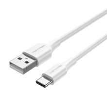 Дата кабель USB 2.0 A Male to C Male 3A Cable 1M White VENTION (CTHWF)