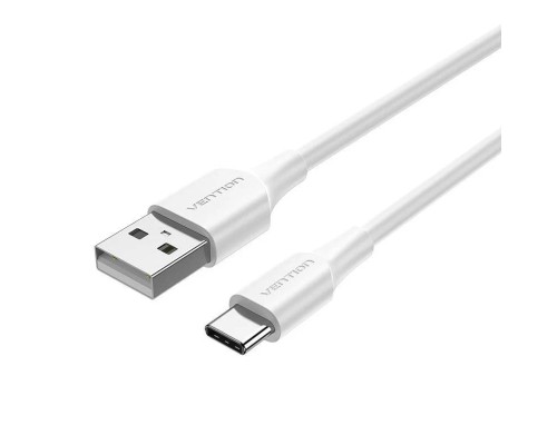 Дата кабель USB 2.0 A Male to C Male 3A Cable 1M White VENTION (CTHWF)