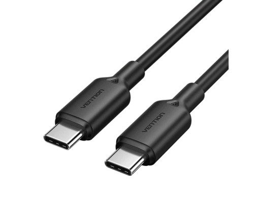 Дата кабель USB 2.0 Type-C Male to Type-C Male 3A Cable 1M Black PVC Type VENTION (TRCBF)