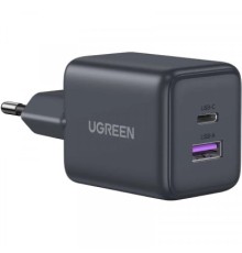 Зарядний пристрій UGREEN 1xUSB-C PD30W + 1xUSB QC3.0 GaN X516 gray (55539)