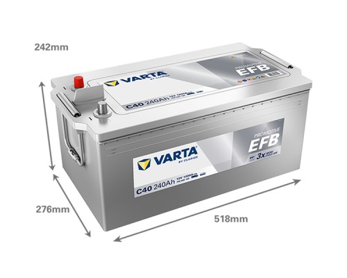 Акумулятор автомобільний Varta ProMotive EFB 240Ah бокова(+/-) (1200EN) C40 (740500120)
