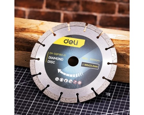 Круг відрізний Deli 180 x 22,2 мм для сухого різу (EDH-SQP180-E1)