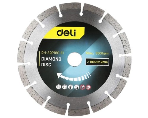 Круг відрізний Deli 180 x 22,2 мм для сухого різу (EDH-SQP180-E1)