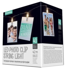 Гірлянда ColorWay 40 LED, 4.2м, з прищіпками (CW-LCP-40L42B)