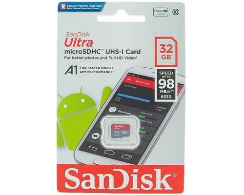 Карта пам'яті SanDisk 32GB microSDHC class 10 UHS-I U1 A1 (SDSQUAR-032G-GN6MN) Карта пам'яті SanDisk 32GB microSDHC class 10 UHS-I U1 A1 (SDSQUAR-032G-GN6MN)