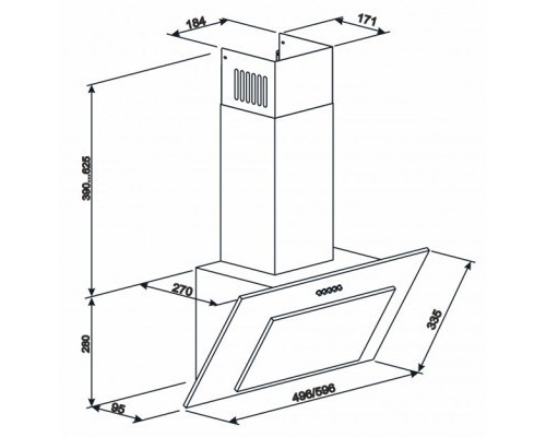 Витяжка кухонна Eleyus VERTICAL 1000 50 BL