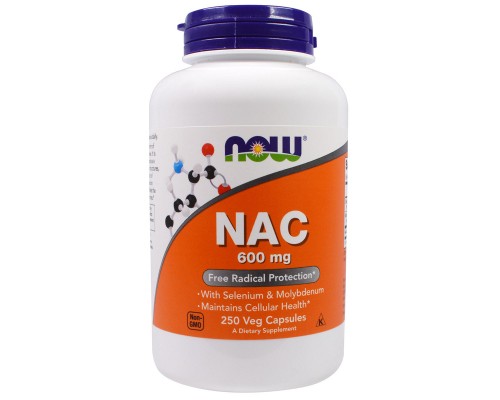 Амінокислота Now Foods NAC (N-Ацетил-L-Цистеин) 600мг, 250 гелевих капсул (NOW-00086)