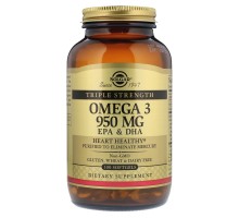 Жирні кислоти Solgar Риб'ячий Жир, Омега 3 (Omega-3 EPA, DHA), 950 мг, Потрійна С (SOL-02058)