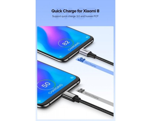 Дата кабель USB 2.0 AM to Type-C 1.5m US288 Aluminum Braid (Black) Ugreen (60127)