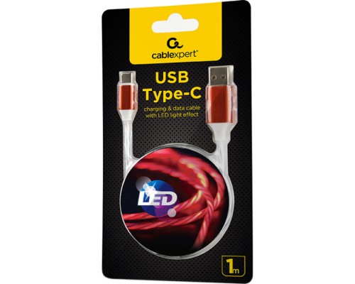 Дата кабель USB 2.0 AM to Type-C 1.0m 2A Cablexpert (CC-USB-CMLED-1M)