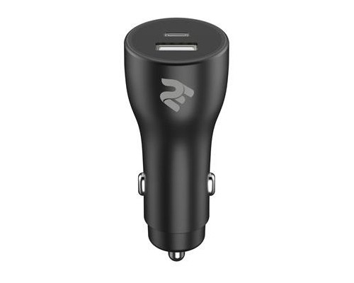 Зарядний пристрій 2E Dual USB Car Charger 38W, PD, QC, black (2E-ACR18PDQC-B)